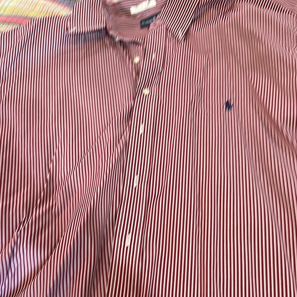 Polo by Ralph Lauren Red and White Striped Shirt